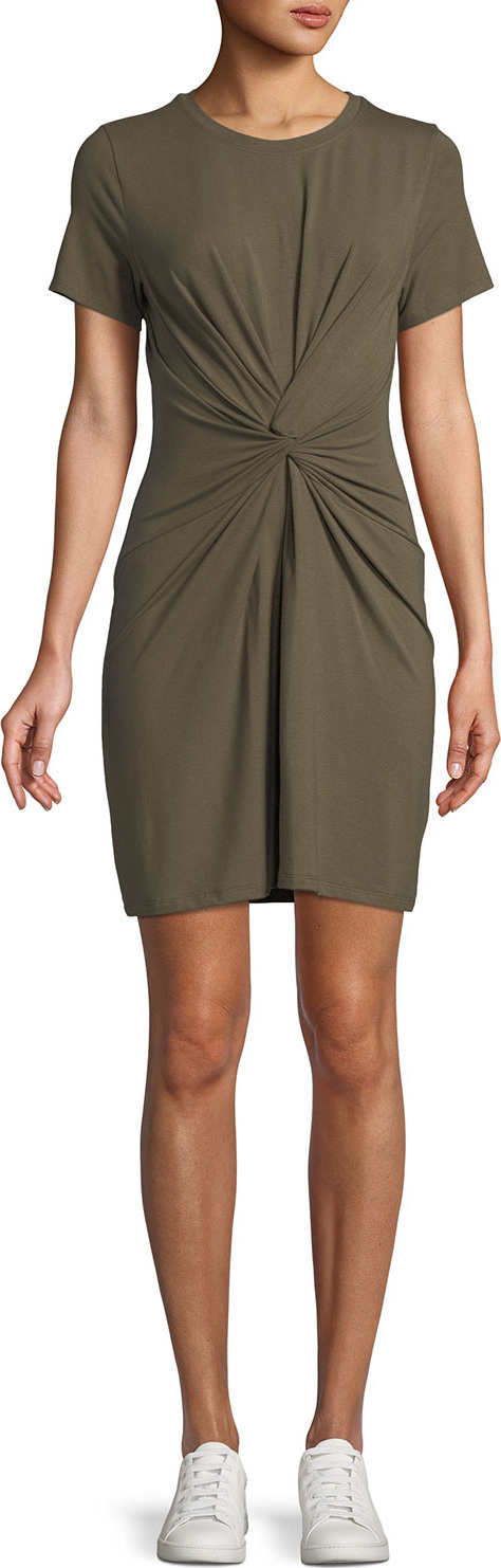 Theory Knotted Short-Sleeve T-Shirt Dress
