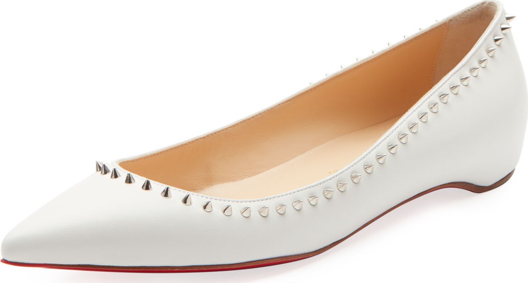 Christian Louboutin Anjalina Studded Red Sole Ballet Flats