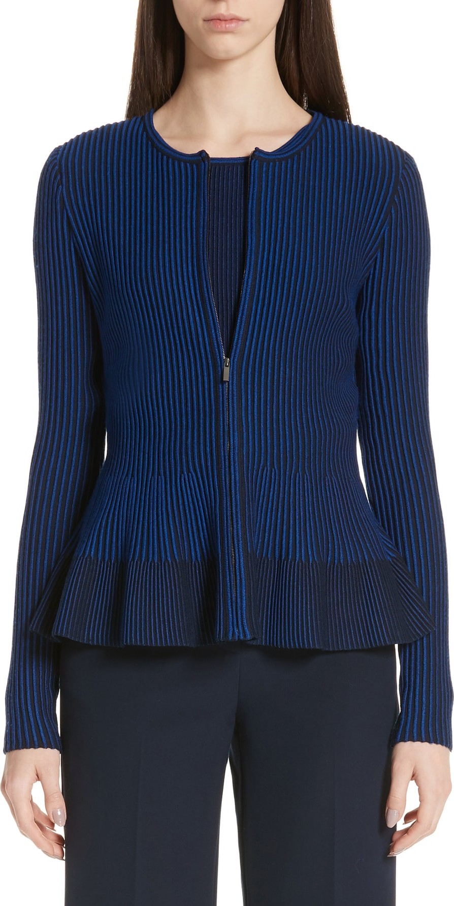 St. John Knit Peplum Cardigan