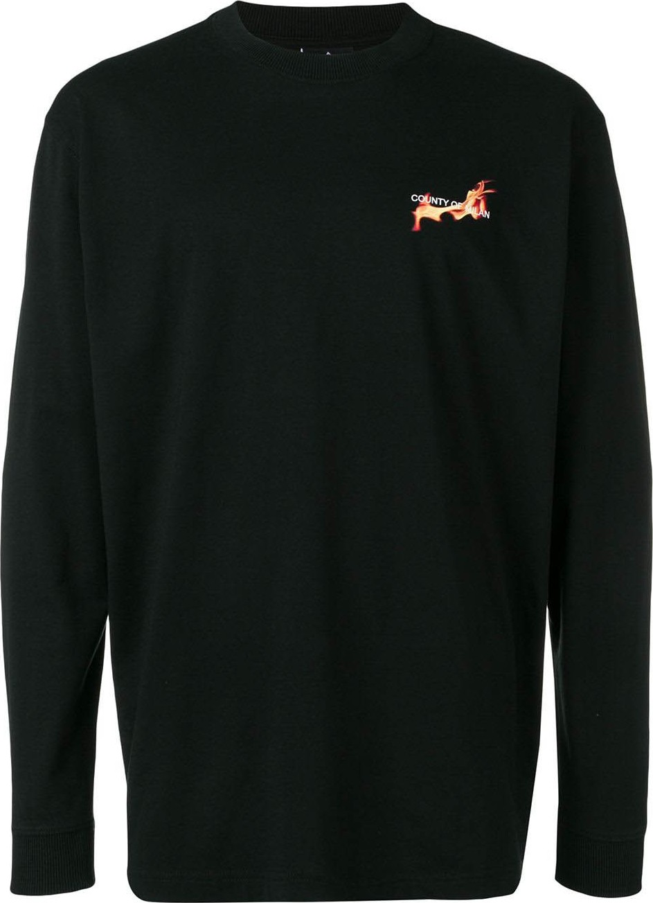 Marcelo Burlon Flaming basketball long sleeve t-shirt