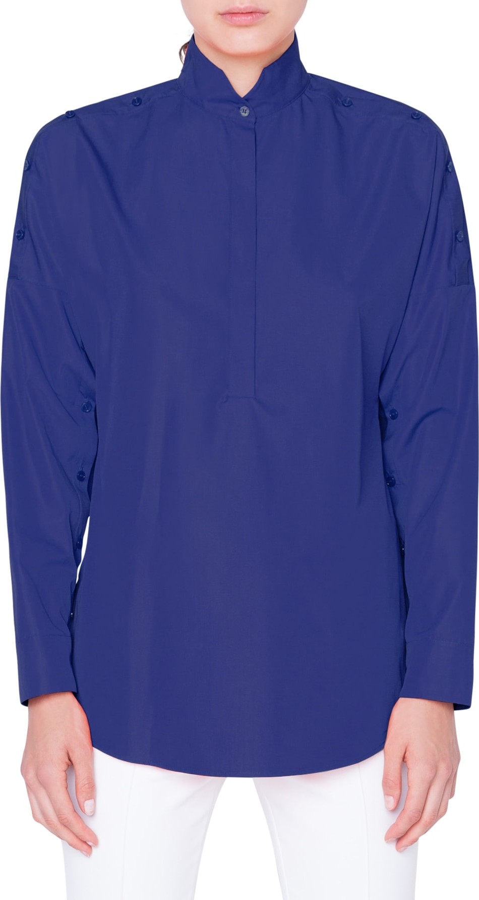 Akris Punto Button Sleeve Tunic Top