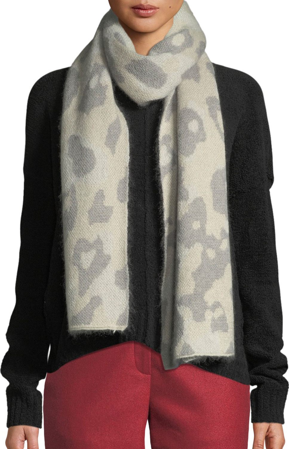 Rag & Bone Leopard-Print Mohair Rectangle Scarf