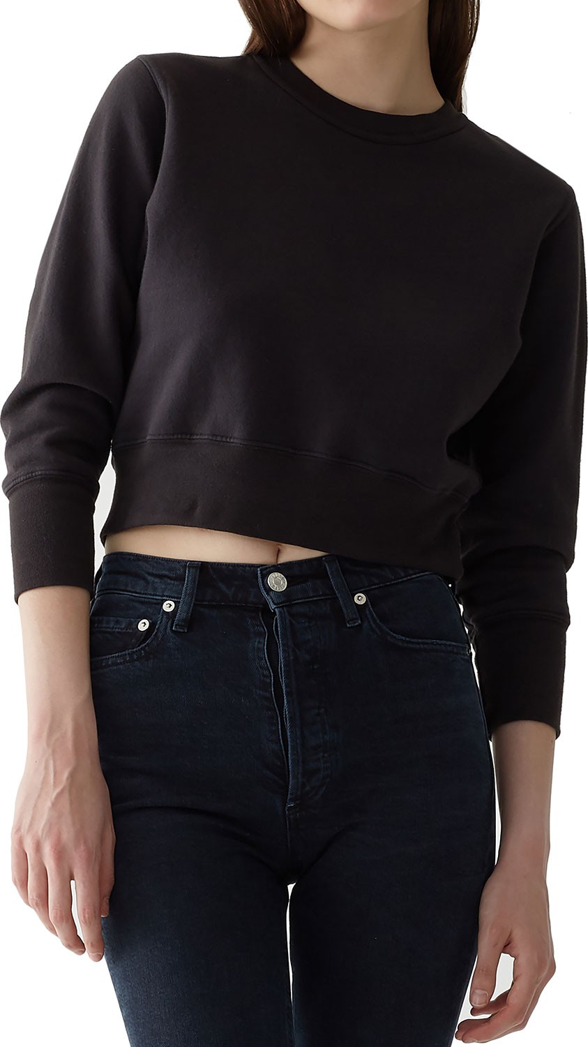Agolde Shrunken Garment-Dyed Cropped Sweatshirt