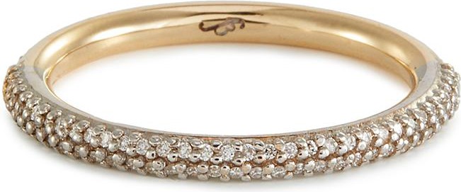 Sarah & Sebastian Monofilament' half pavé diamond 10k gold ring