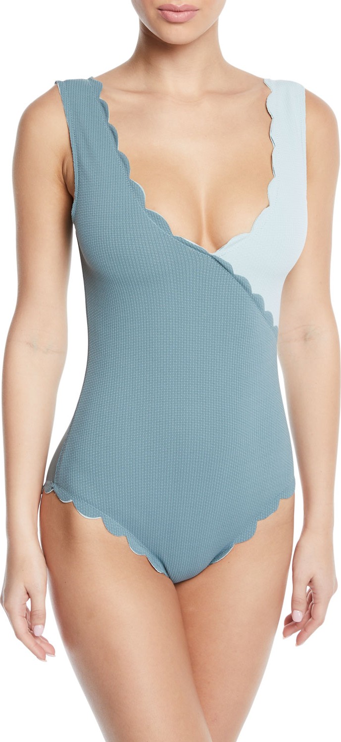 Marysia Canyon Point Scalloped Maillot One-Piece Swimsuit