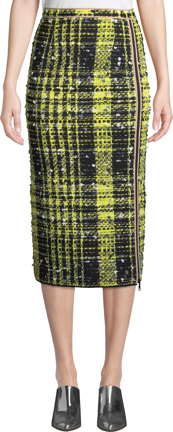 Nº21 A-Line Checkered Midi Skirt