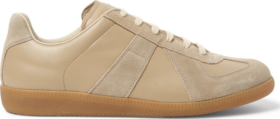 Maison Margiela Replica Leather and Suede Sneakers