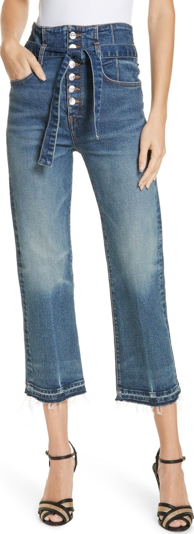 Veronica Beard Marlene Corset Waist Straight Leg Jeans