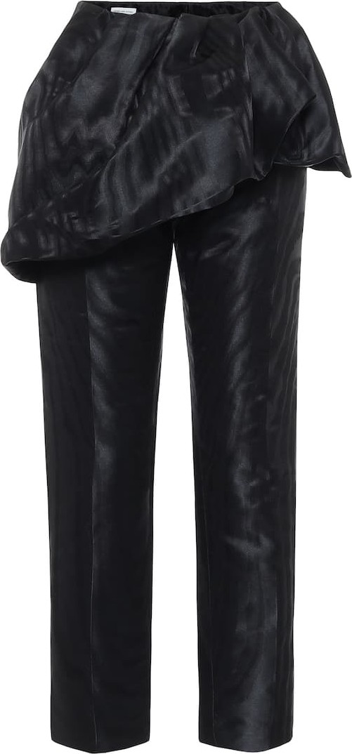 Dries Van Noten Peplum straight satin pants