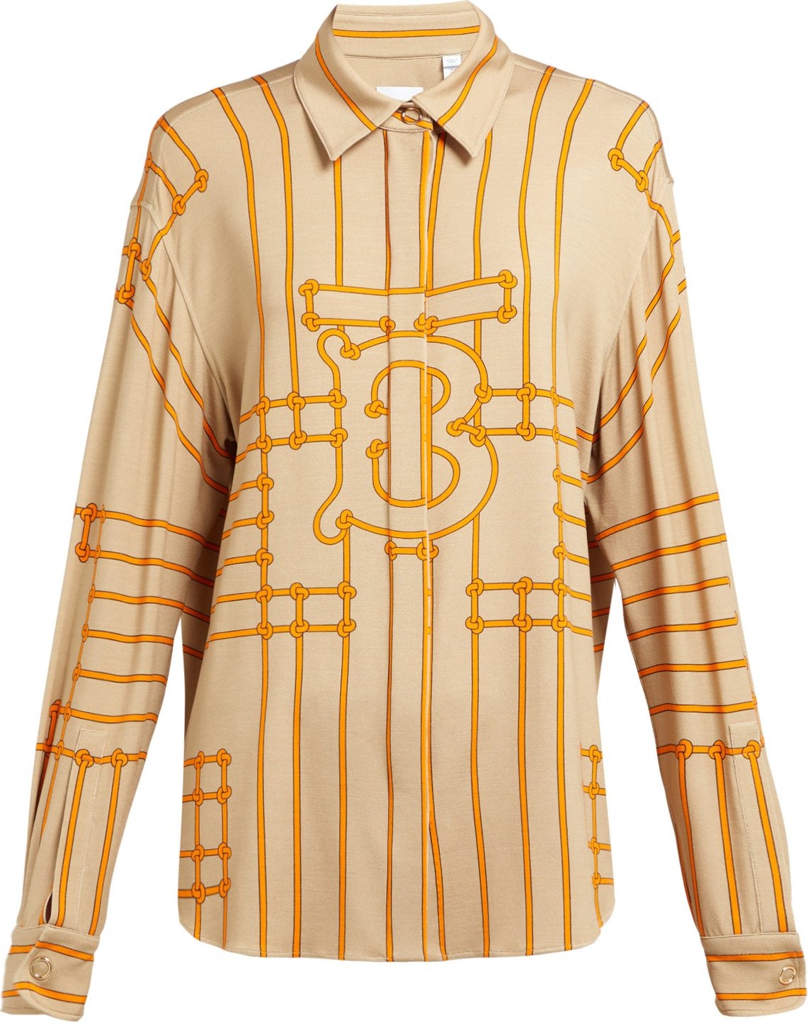 Burberry London England Monogram-print silk-blend shirt