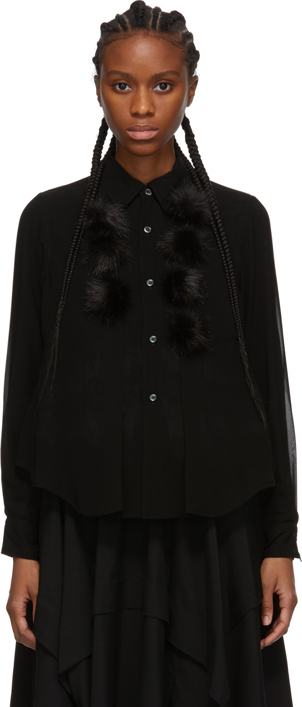 Comme Des Garçons Comme Des Garçons Black Faux-Fur Ball Shirt