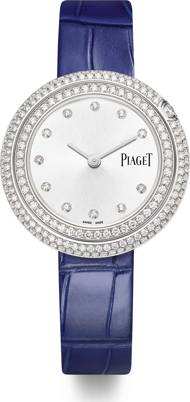 Piaget Possession 18k White Gold & Diamond Alligator Watch, 2.2tcw