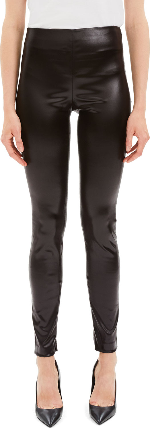 Theory Skinny Chintz Faux-Leather Stretch Leggings