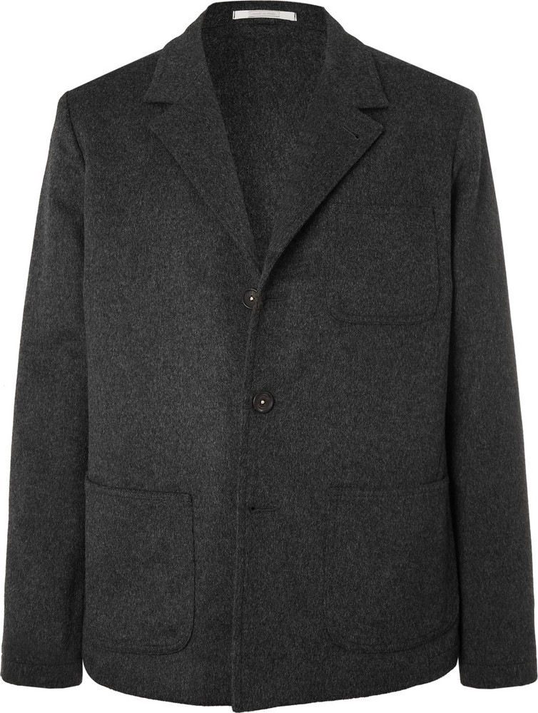 Massimo Alba Dark-Grey Unstructured Mélange Wool and Cashmere-Blend Blazer