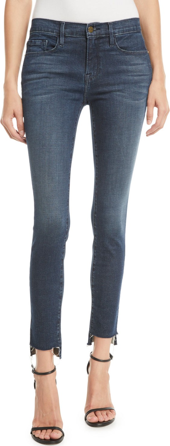 FRAME DENIM Le Skinny De Jeanne Raw Stagger-Hem Skinny Jeans