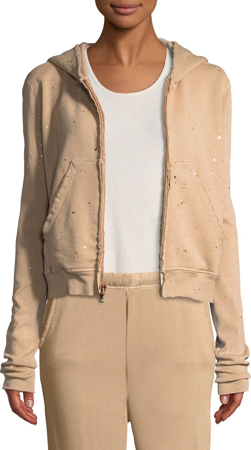 FOREO Metallic Splatter Zip-Front Hooded Jacket