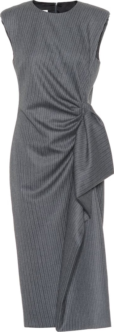 Dries Van Noten Striped wool midi dress