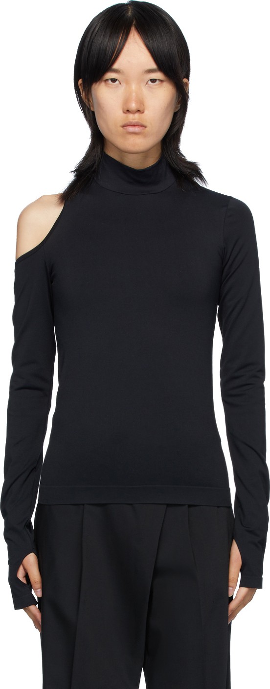 Helmut Lang Black Cutout Turtleneck