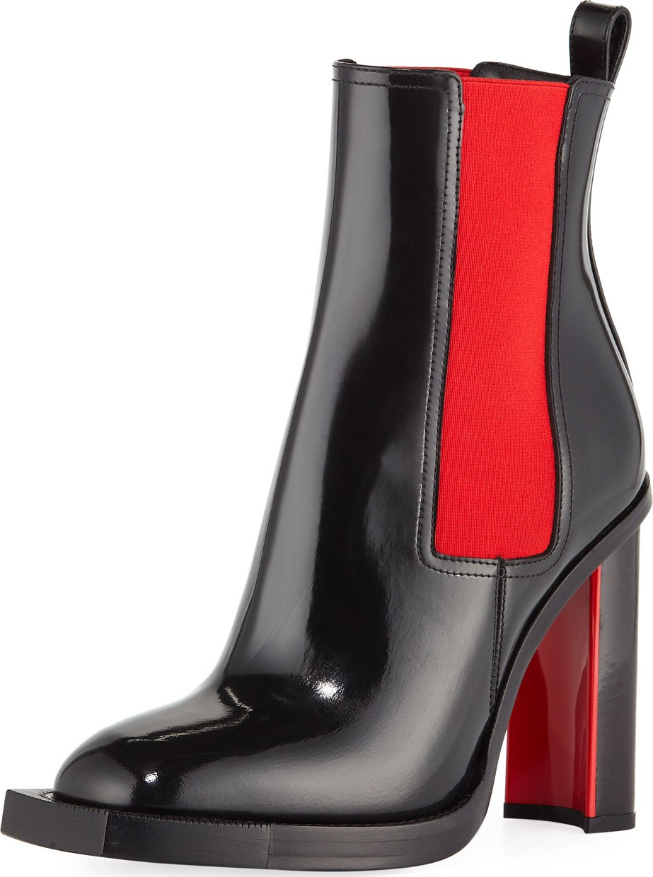 Alexander McQueen Two-Tone Leather Ankle Boots