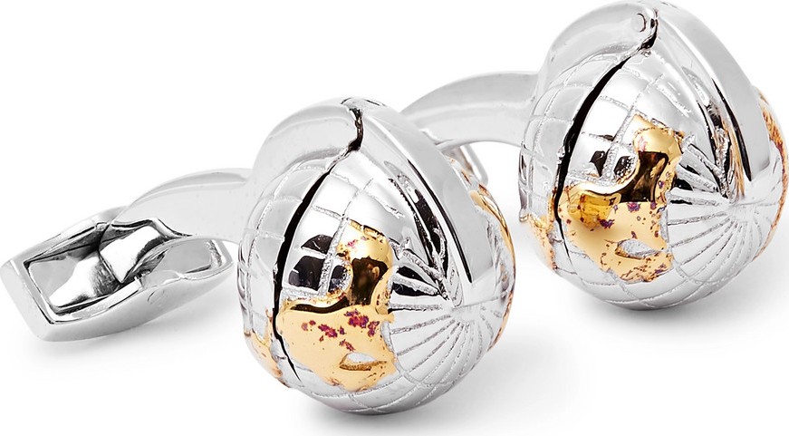 Tateossian Silver, Gold and Rhodium-Plated Cufflinks