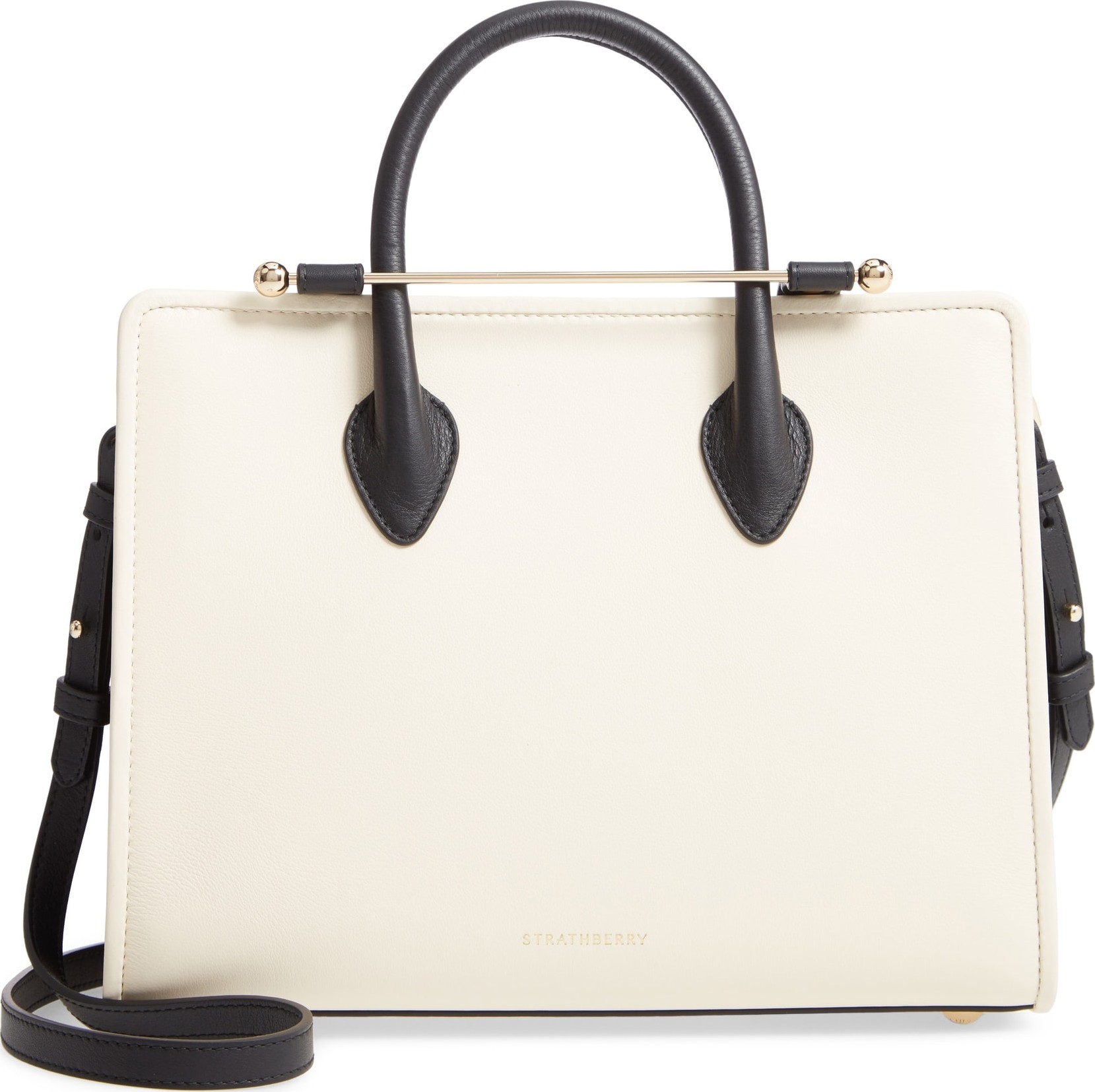 Strathberry Midi Bicolor Leather Tote