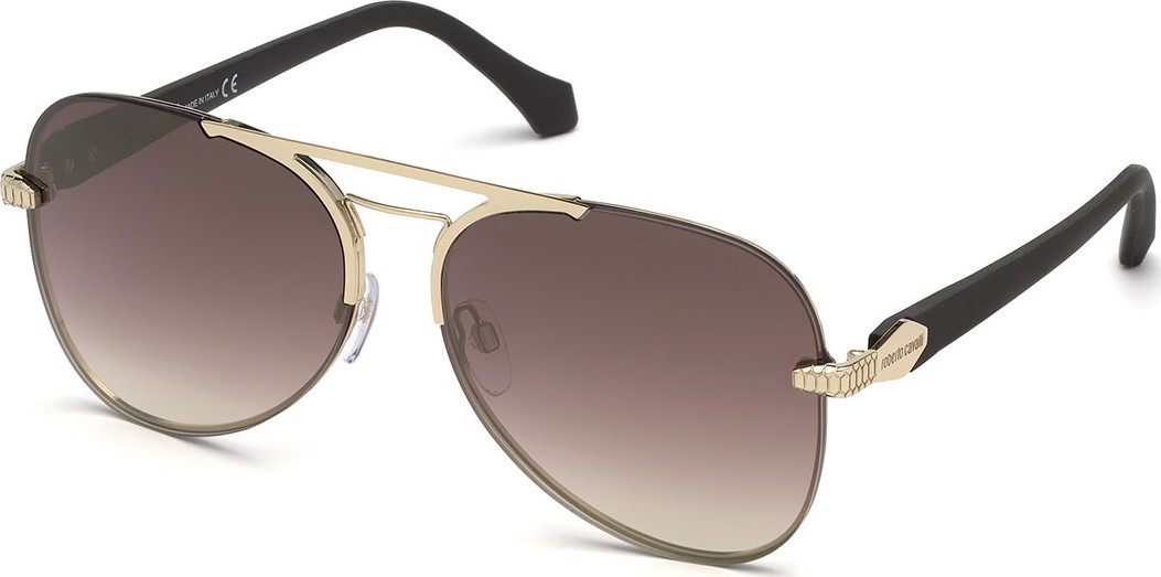 Roberto Cavalli Semi-Rimless Metal Aviator Sunglasses
