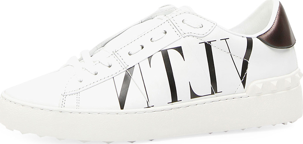 Valentino VLTN Open-Laced Leather Low-Top Sneakers
