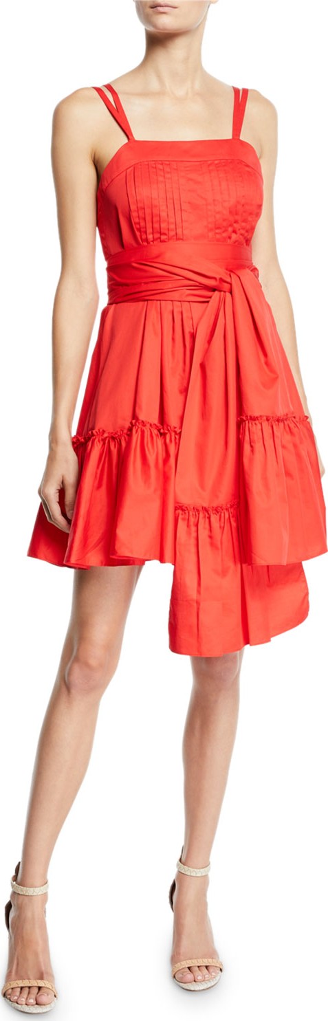 Alexis Oska Tiered Flounce Dress with Sash