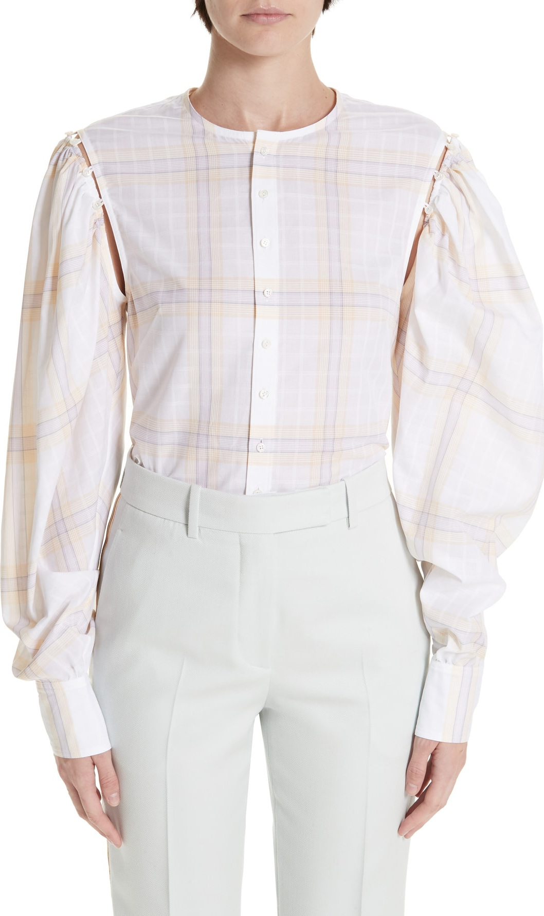 Calvin Klein 205W39NYC Removable Sleeve Blouse