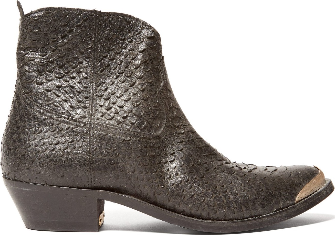 Golden Goose Deluxe Brand Western snake-effect leather boots