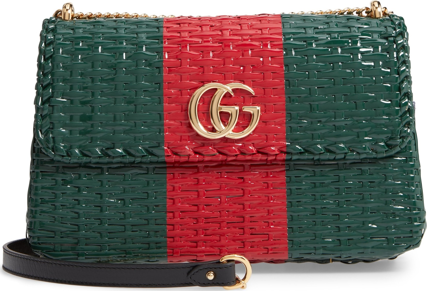 Gucci Small Linea Cestino Glazed Wicker Shoulder Bag