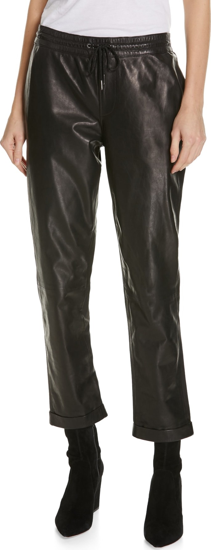 FRAME DENIM Pull-On Leather Trousers