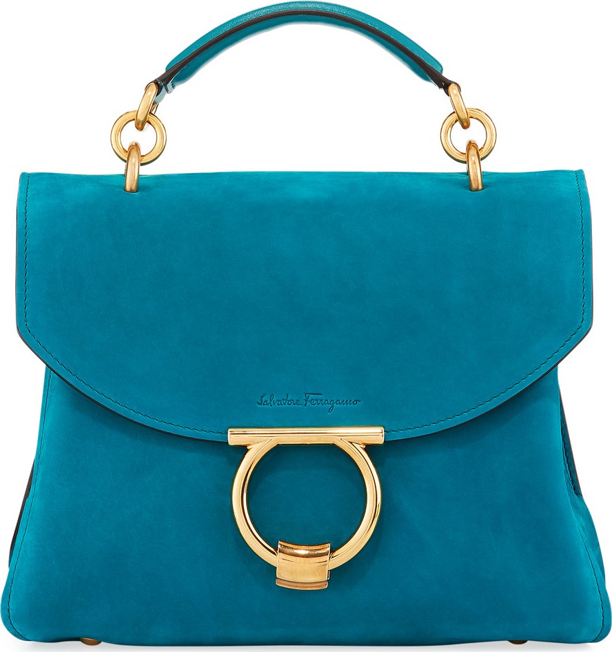 Salvatore Ferragamo Margot Small Suede Satchel Bag