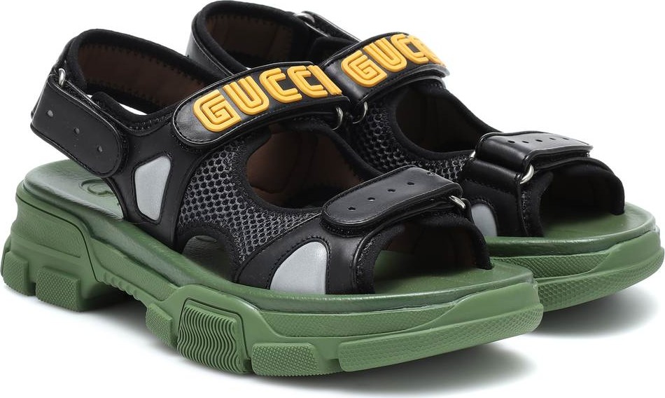 Gucci Leather and mesh sandals