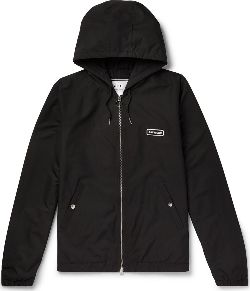 AMI Logo-Detailed Tech-Jersey Jacket
