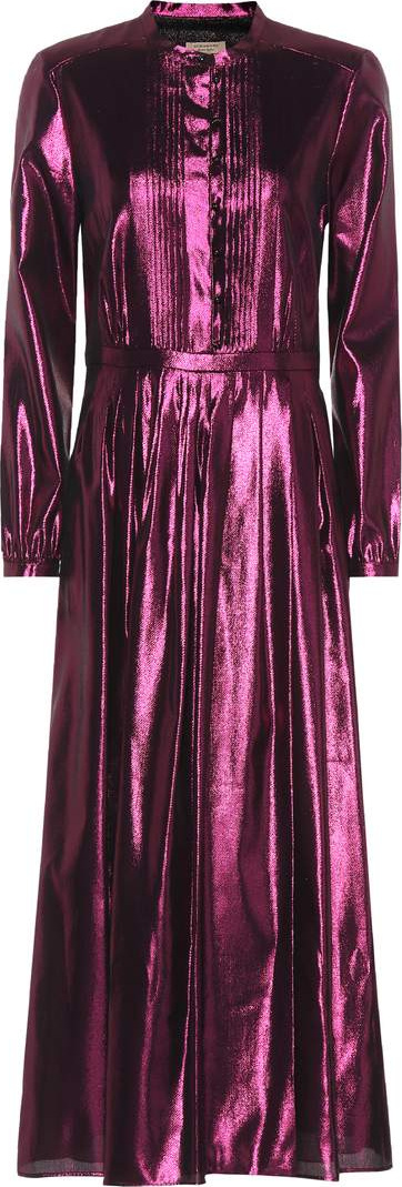 Burberry London England Metallic silk-blend maxi dress