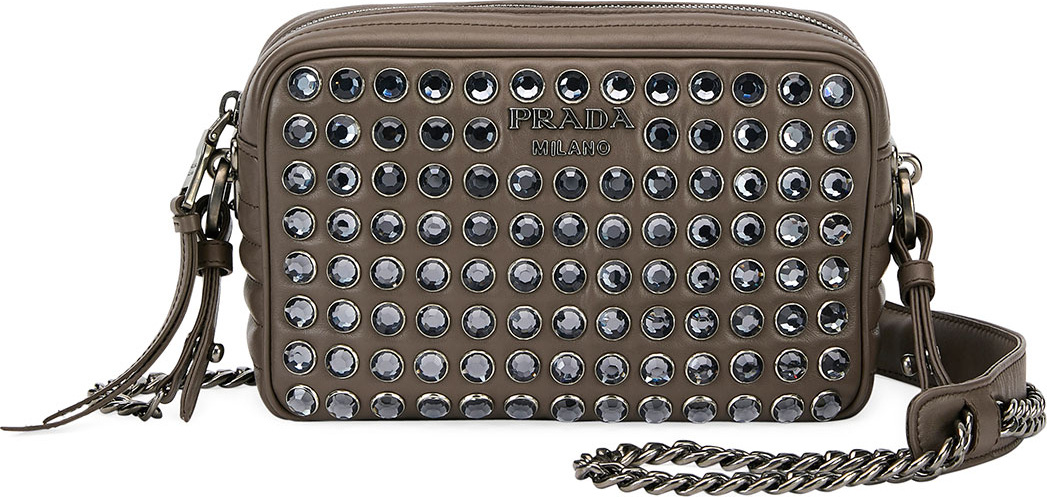 Prada Diagramme Studded Camera Bag