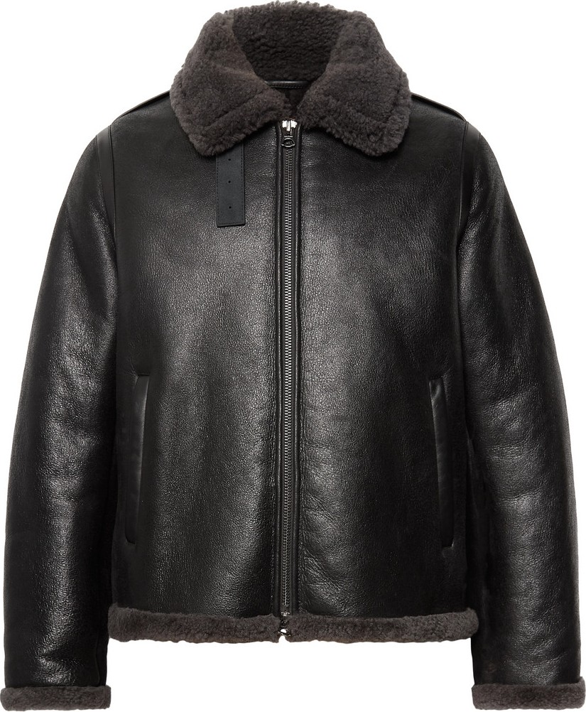Acne Studios Shearling-Trimmed Leather Jacket
