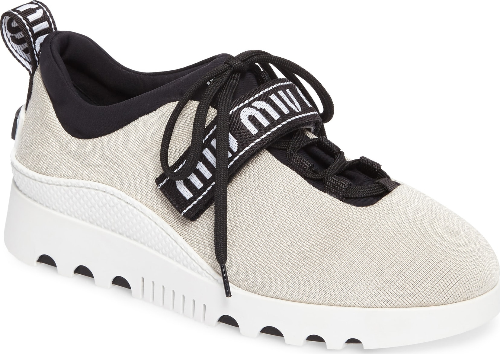 Miu Miu Logo Strap Platform Sneaker