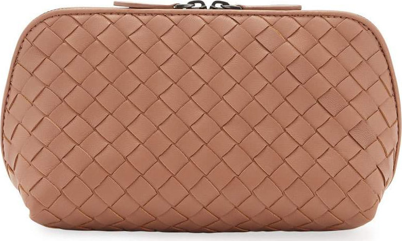Bottega Veneta Medium Woven Leather Cosmetics Case