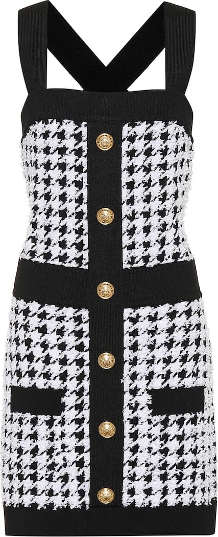 Balmain Houndstooth knit minidress