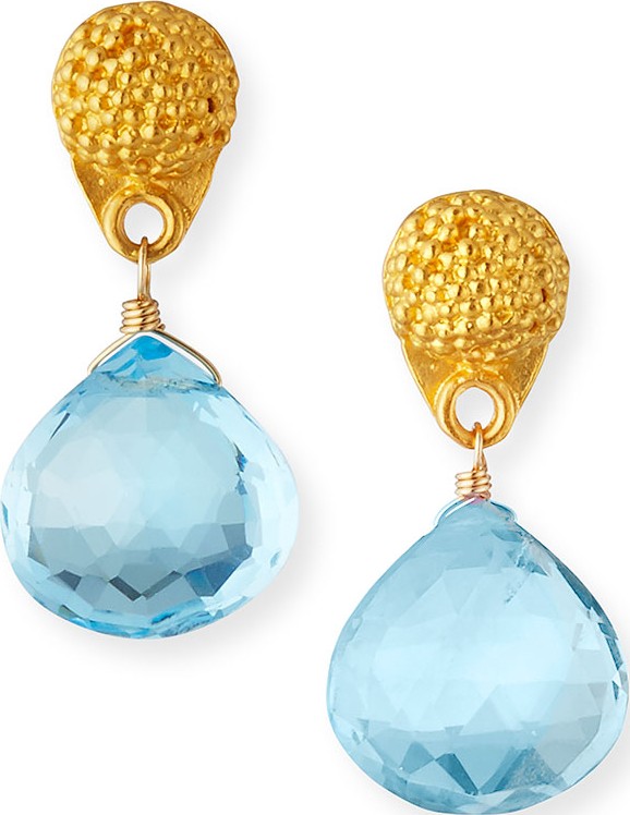 Dina Mackney Mismatched Colorblock Petite Topaz Drop Earrings