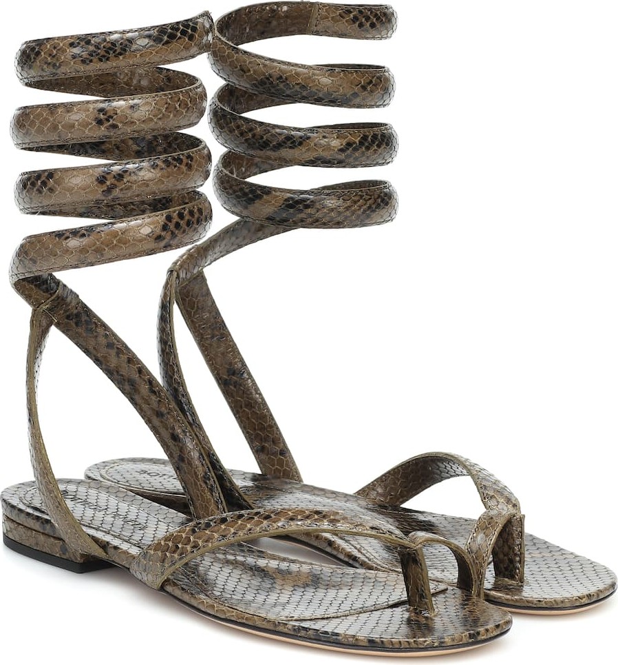 Bottega Veneta Snake-effect leather sandals
