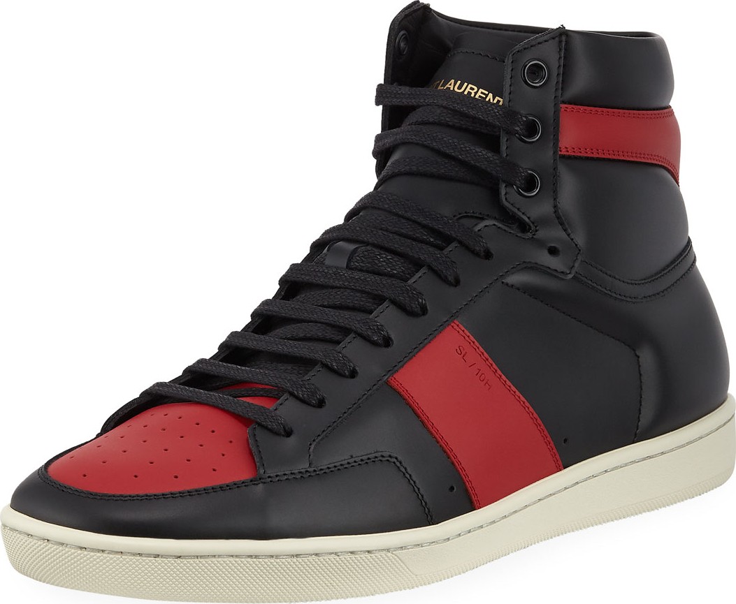 Saint Laurent Men's SL/10H Leather High-Top Sneakers