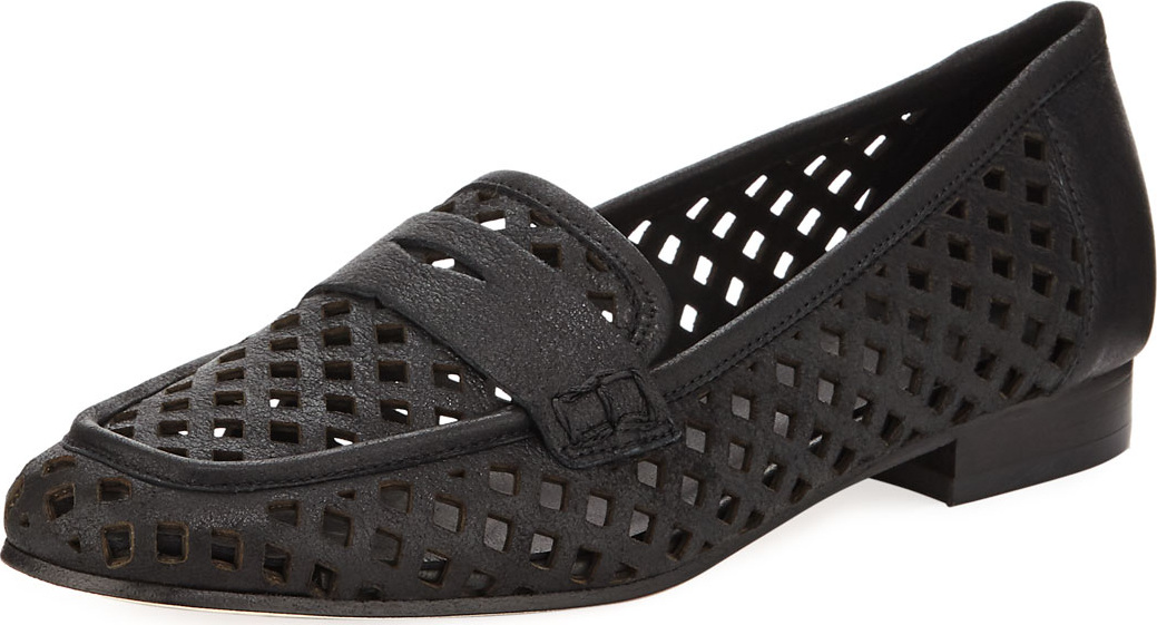 Sesto Meucci Mela Perforated Murales Leather Loafer