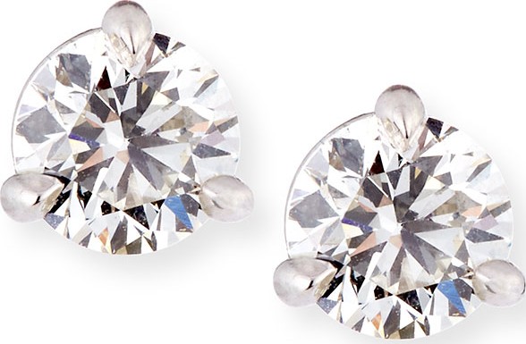 Memoire 18k White Gold Martini Diamond Stud Earrings, 0.77tcw