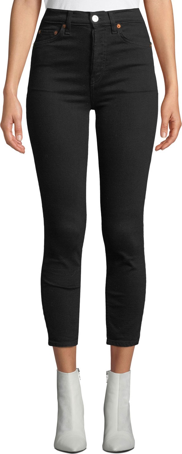 RE/DONE High-Rise Ankle Crop Skinny Jeans