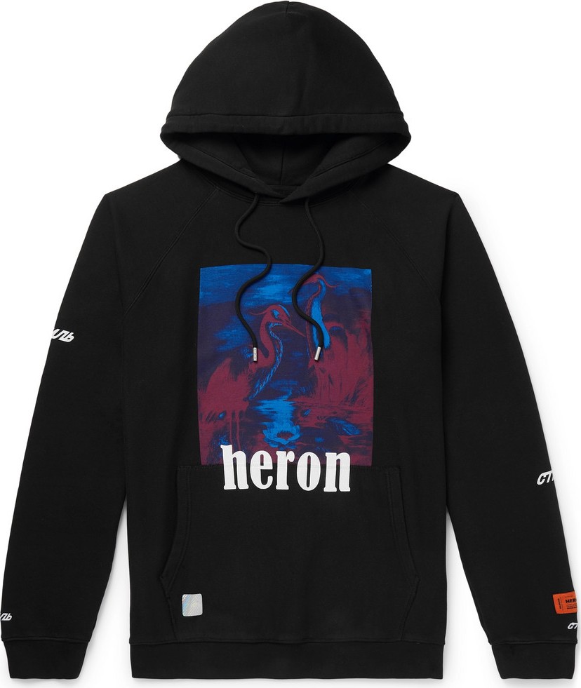 Heron Preston Printed Loopback Cotton-Jersey Hoodie