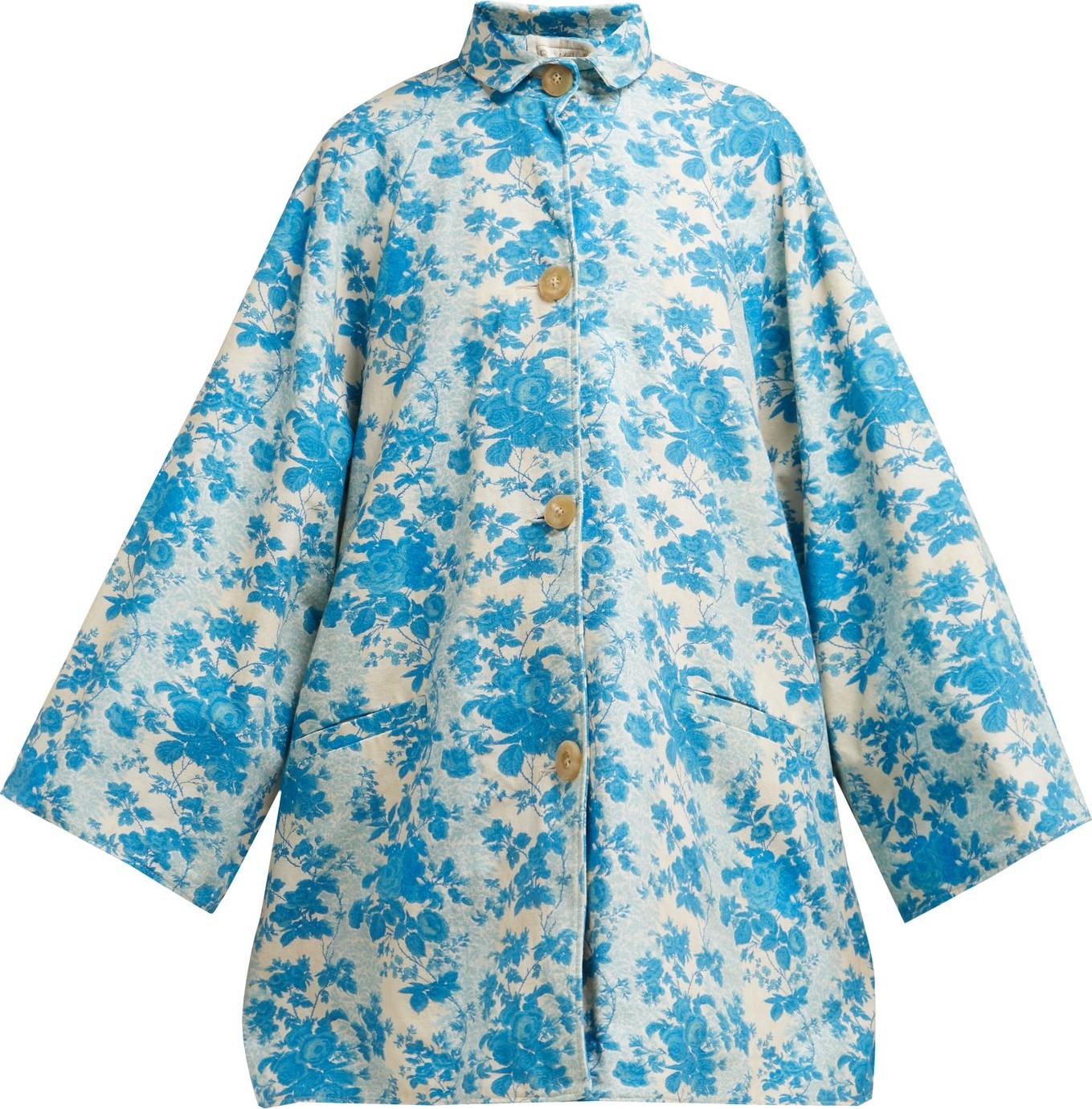 By Walid Poppy floral-print cotton coat