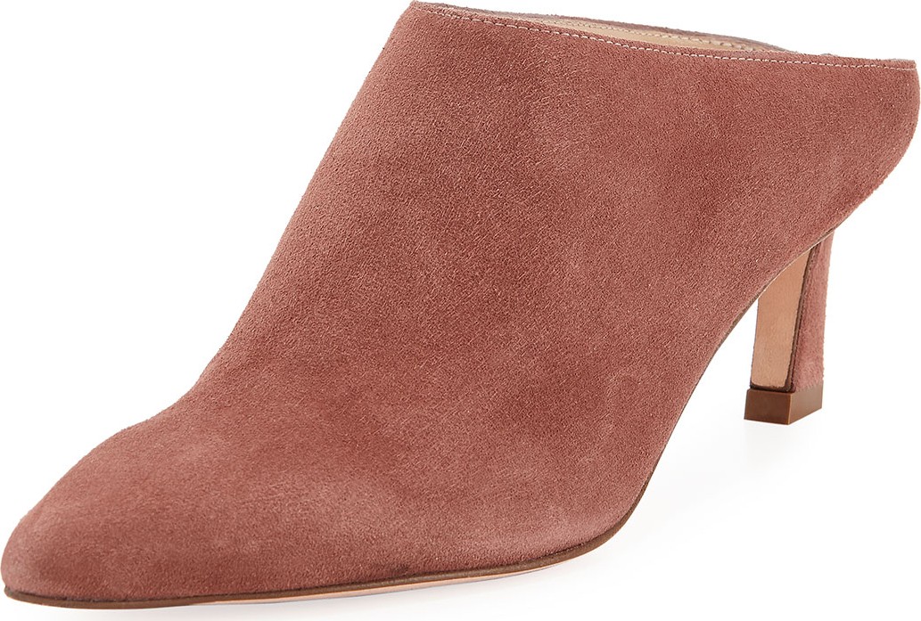 Stuart Weitzman Mira Suede Pointed Mule Pump